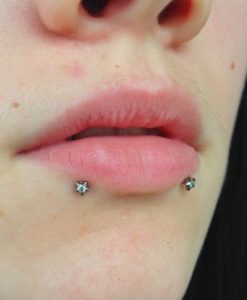 double lip piercings