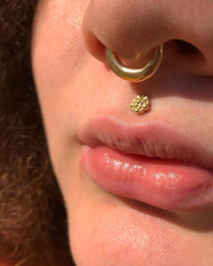 golden stud medusa piercing