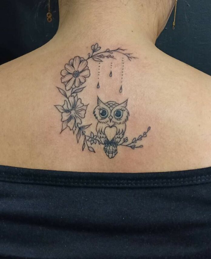 Simple owl tattoo