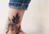 flower ankle tattoos