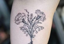 november birth flower bouquet tattoo ideas