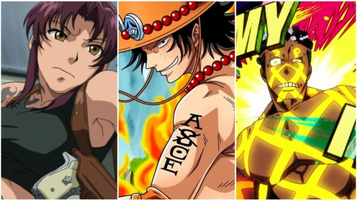 anime characters with tattoos