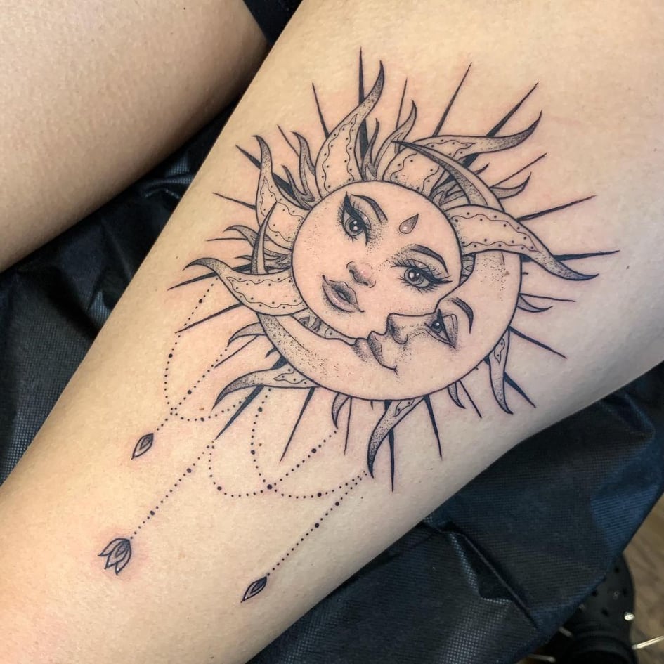 Best Mandala Sun and Moon Tattoo Ideas - A Best Fashion
