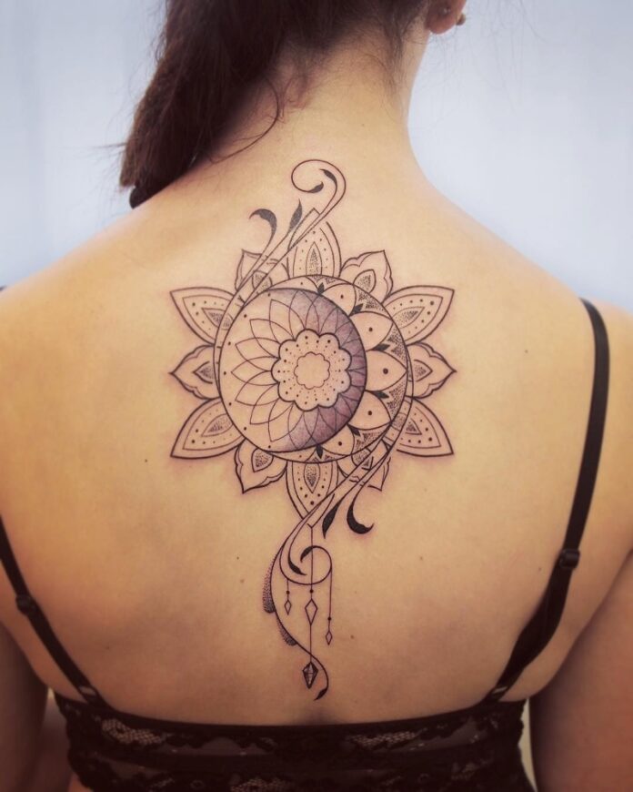 mandala sun and moon tattoo