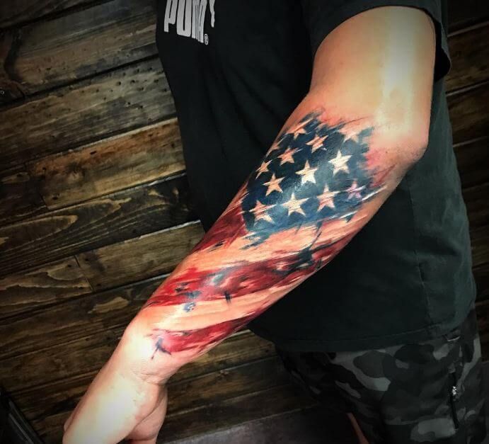 53 Popular  Patriotic Flag Tattoos To Ink On The Shoulder