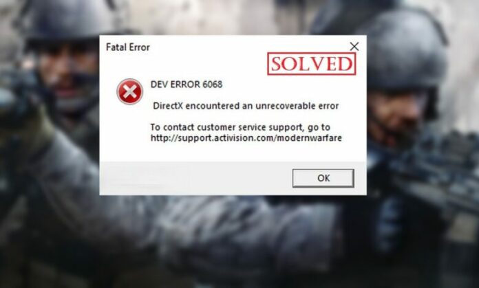 Dev Error 6068