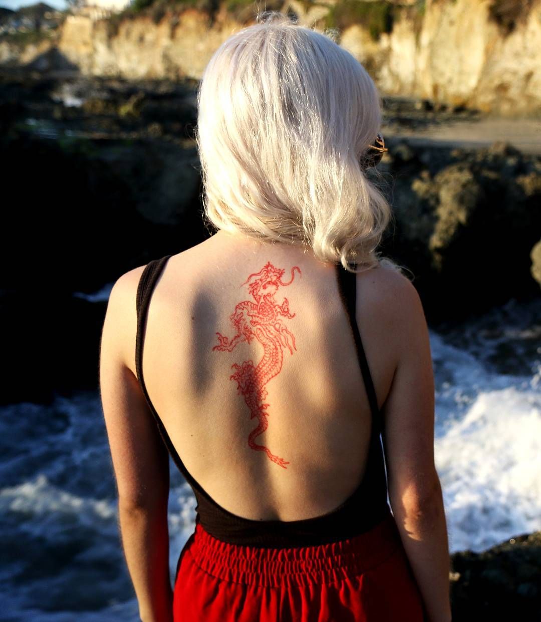 Buy Red Oriental Dragon Temporary Tattoo Online in India  Etsy
