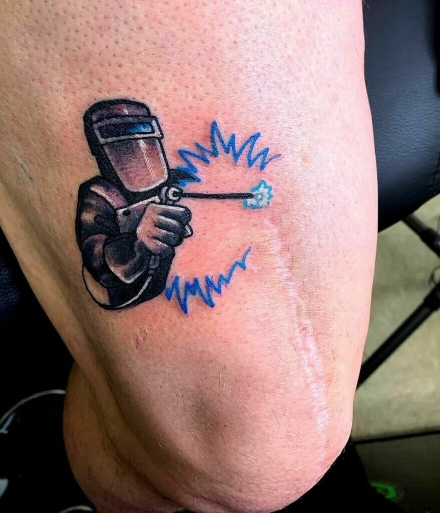 Stick and Tig welding torches by Matt at Timepiece Tattoo in Huntsville AL   rtattoos