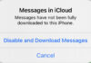 iCloud Paused Message