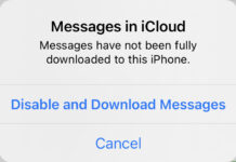 iCloud Paused Message
