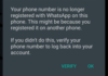 WhatsApp Phone Number Suspended