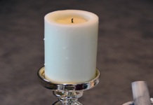 silver candle holder