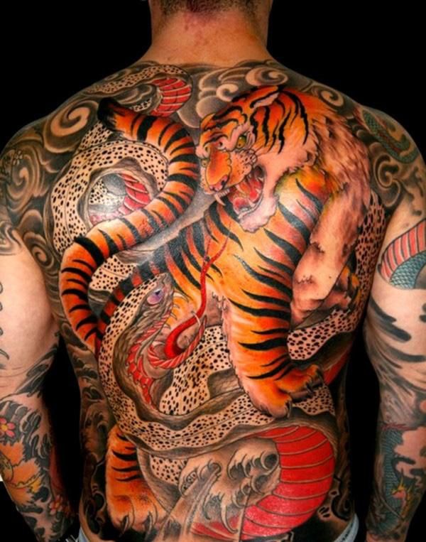 Tiger tattoos yakuza