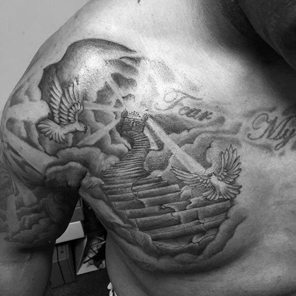 Stairway To Heaven Chest Tattoo