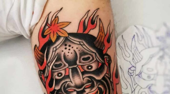 Oni Mask Tattoo