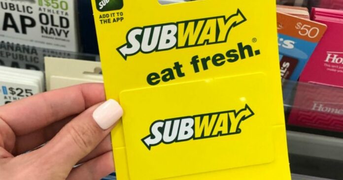 subway gift card balance