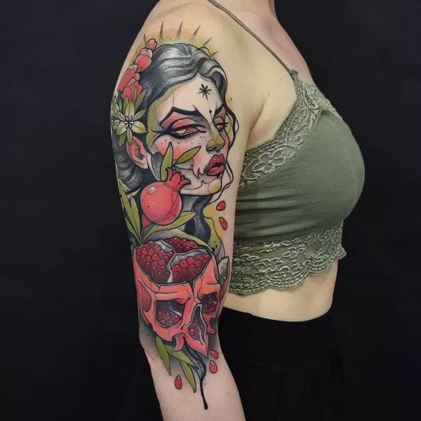 Tattoo of Persephone on Forearm